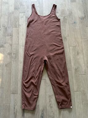 TKEES 100% Cotton Rust Brown Tank Jumpsuit Size 2-Medium
